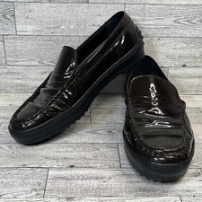 Tod's Brown Patent Leather Dress Loafers Women Size 8.5