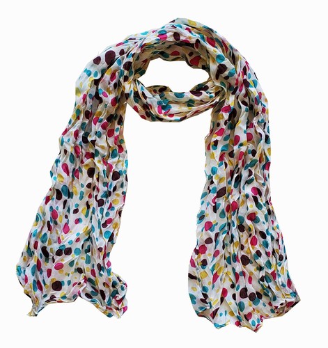 Pleated Scarf Multi Colors Polka Dot Scarves for Women Girls Fashionsolid - Picture 14 of 15
