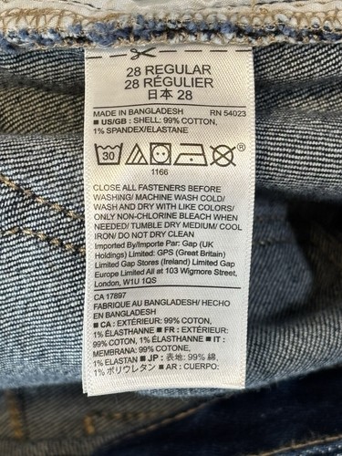 Gap Pants Womens Sz 29 Straight Jeans Comfort Stretch Denim High Rise Dark Wash - Picture 6 of 16