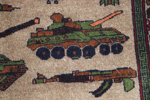93x65 cm Afghan Warrug Kriegteppich Handgeknüpf Teppich Rug Afghanistan PK/115 - Picture 11 of 13