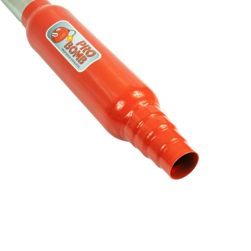PRO Bomb Universal back box round tail pipe exhaust silencer In Cherry Red Color - Picture 7 of 12
