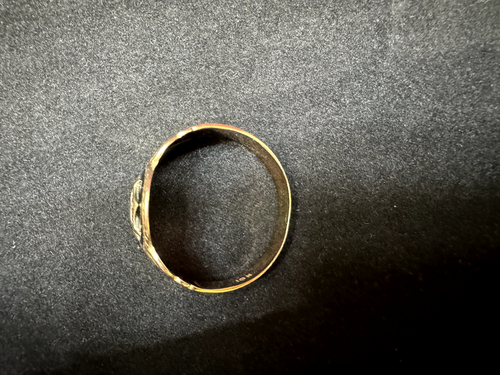 Masonic Ring 10K Gold 11.5 Thin Band Ornate Antique - Picture 8 of 15