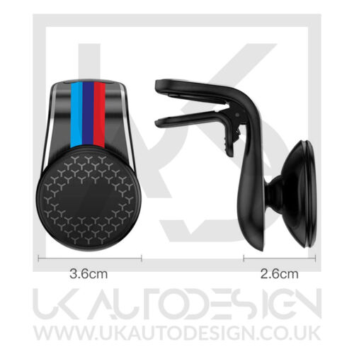 Supporto telefono presa aria auto magnetico nero/cromo BMW M Performance Style - Foto 2 di 2