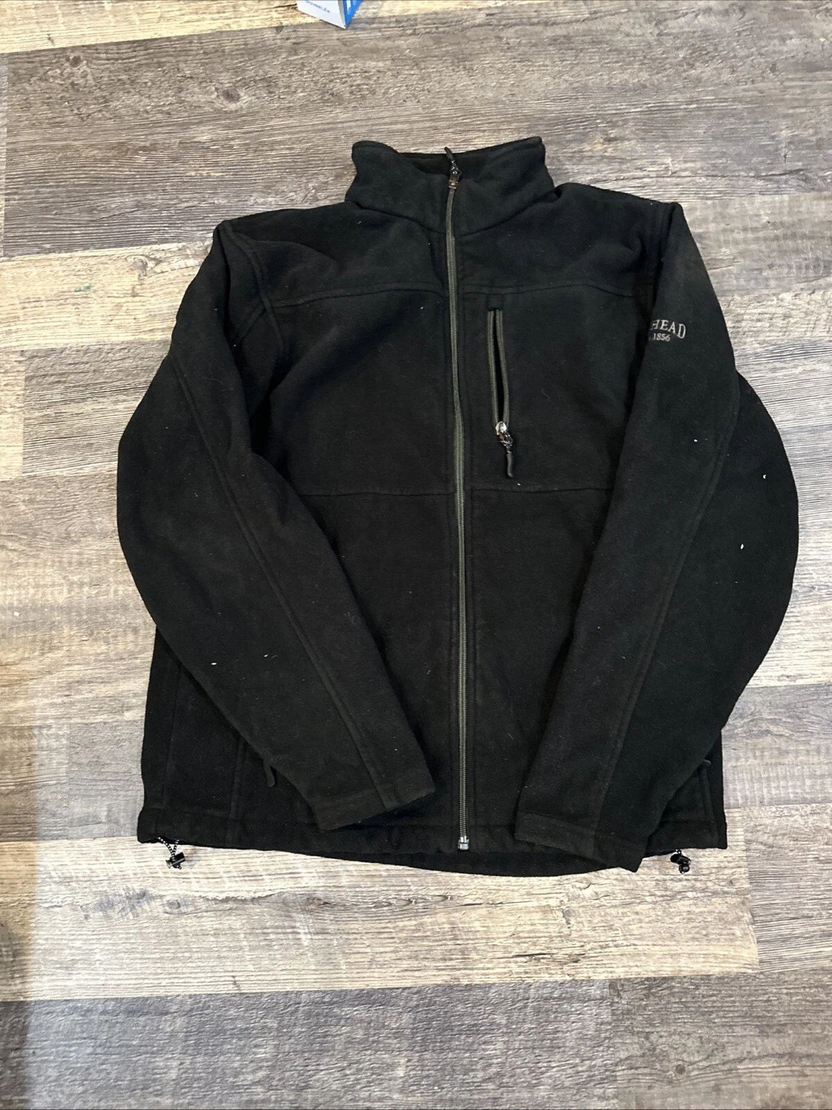 RedHead Men Fleece Jacket Full Zip Pockets Black Size M