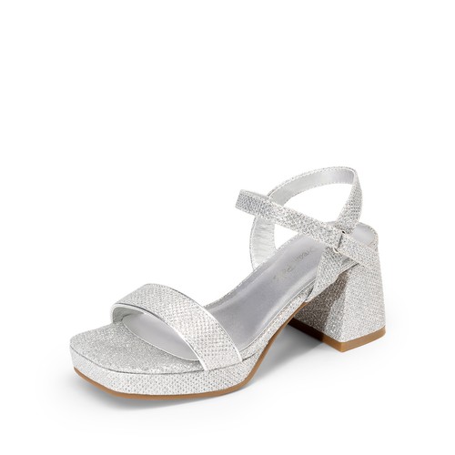 Girls Ankle Strap Open Toe Chunky Block Heel Sandals For Party Dress Pump Shoes - Picture 3 of 32