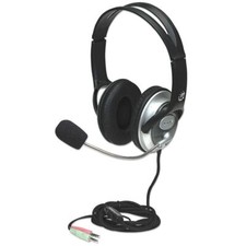 Manhattan 175555 Classic Stereo Headset Black 2.3m ~E~