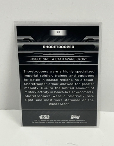 2024 Star Wars Chrome Black SHORETROOPER # 96 Base Card ROGUE ONE - Picture 2 of 2