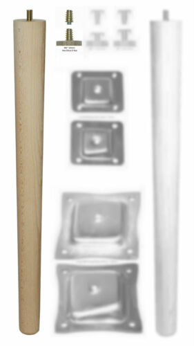 Einzelne moderne 450 mm Buche/Eiche konisches Bein - wählen Sie Holz und Befestigungstyp - Bild 3 von 17