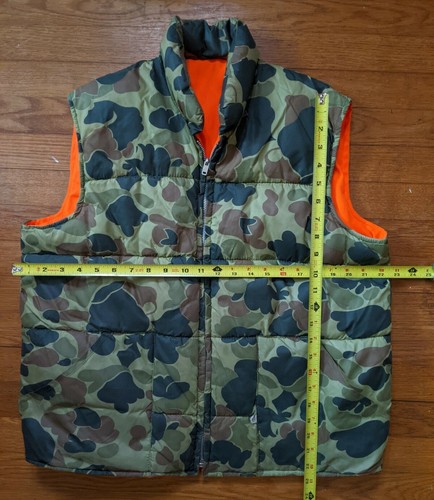 Men's L/XL Charles Daly Camouflage Hunting Vest Orange Reversible Camo Full Zip - Picture 2 of 10