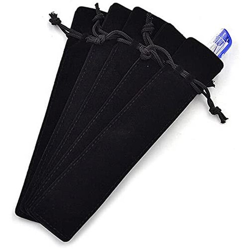 5pcs Velvet Single Pencil Bag Pen Pouch Holder Case With Rope For Rollerball - Picture 10 of 14