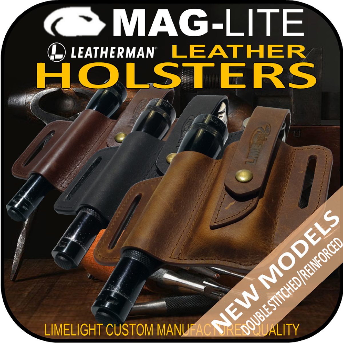 MAGLITE UPGRADE LEATHER HOLSTER for TOOL and 2AA FLASHLIGHT