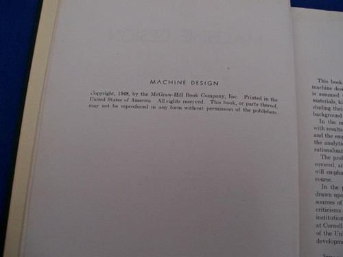 MACHINE DESIGN FIRST EDITION 1948 PAUL BLACK HARD COVER - Picture 6 of 12