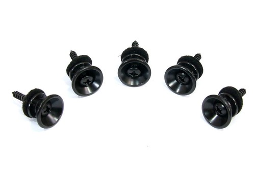 Strap Lock Button Pin Black Color for Guitar/Ukulele/Bass 5 pieces