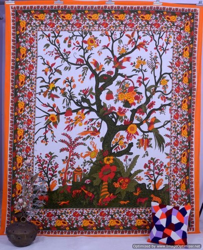 Arazzo hippie albero della vita indiano bohemien copriletto da appendere a parete decorazione etnica - Foto 14 di 37