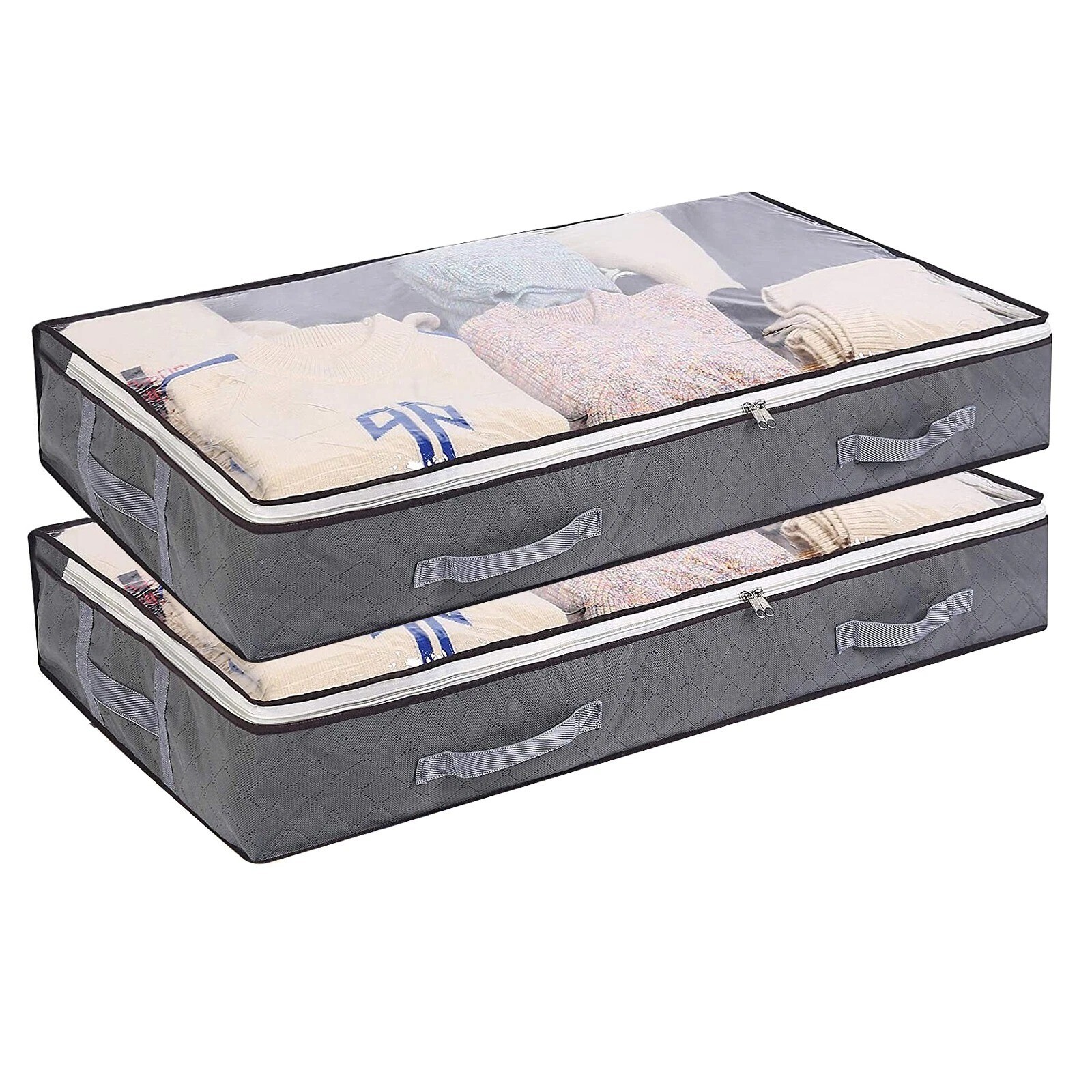 Large Underbed Storage Bag Shoes Clothes Zipped Organizer Fabric Storage Bags UK