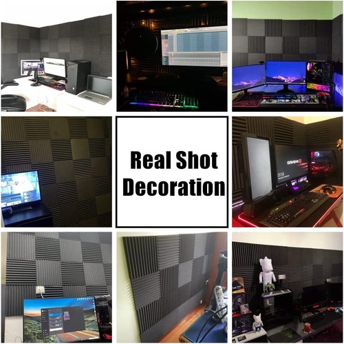 12-96 Stück Akustikplatten Schaumstoff hohe Dichte Schallschutz Wand Fliesen Keile Set - Bild 11 von 27