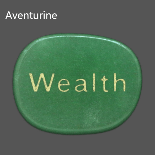 Engraved Stone, Inspirational Positive Word "Wealth" Palm Stone Pocket Stone - Picture 6 of 24