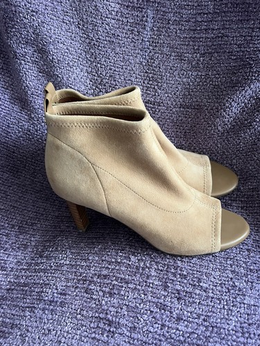 TARYN ROSE Helene Stretch Suede Open Toe Ankle Bootie Size 6B - Picture 2 of 20