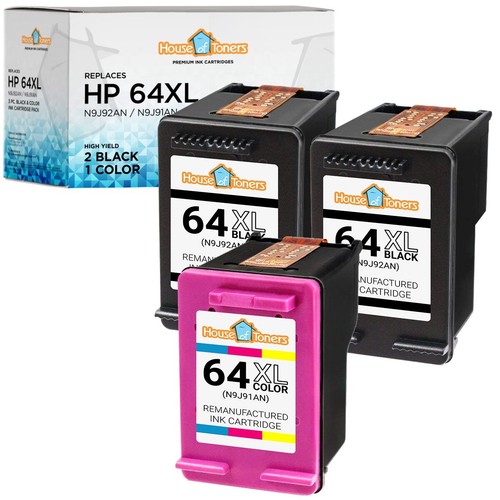 64XL 64 Compatible With HP 64XL Black Ink HP 64XL Color for ENVY Photo 6230 Lot - Picture 1 of 6