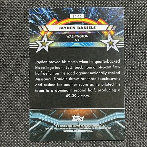 2024 Topps Cosmic Chrome Star Command Jayden Daniels #SC-25 Refractor (RC) - Picture 2 of 2