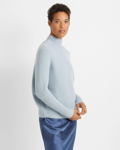 Club Monaco Blue Emma 100% Kaschmir Pullover Pulli XS Mock Neck Dolman Cocoon - Bild 1 von 10