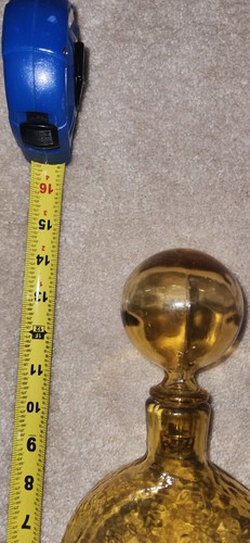 VTG Wayne Husted Yellow Flower Decanter Stelvia Empoli Italian Hand Blown Glass - Picture 5 of 6