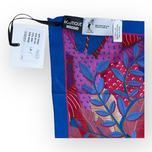MOSCHINO Boutique 100 % Seide quadratischer Schal Blumenmuster Made in Italy - Bild 7 von 10