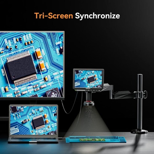 Elikliv 4K Soldering Digital Microscope 2000X 10.1'' 52MP & Flexible Arm Stand - Picture 7 of 9