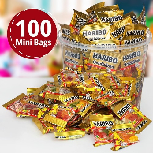 Bulk Pack Haribo Goldbears Gummy Bears - 100 Mini Bags Individually Wrapped G... - Picture 4 of 9