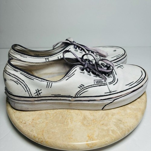 Zapatillas deportivas de lona Vans con cordones personalizadas de dibujos animados 2D para hombre talla 9 W 10,5 - Imagen 6 de 11