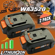 2pack For WORX 20V MAX Extend Lithium Battery 20 Volt WA3520 WA3525 WA3575 WG155