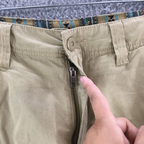 True Grit Chino Shorts Mens 34 Beige Cotton Mid Rise Flat Front Side Pocket Zip - Picture 3 of 13