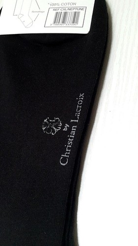 CHRISTIAN LACROIX 1 PAIRE DE CHAUSSETTES POUR HOMME EN COTON FR43-46 NOIR - Imagen 6 de 8