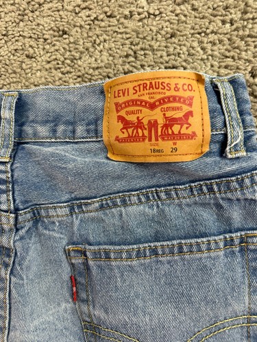 Levis 511 Shorts Boys 18 Regular 29W Slim Fit 9 In Denim Pockets Casual Kids - Picture 12 of 13