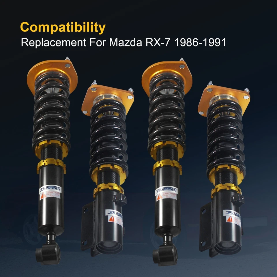 Full Coilovers Shocks Springs Struts For 1986-91 Mazda RX-7 - Image 2 of 4