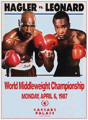 Sugar Ray Leonard vs Marvelous Marvin Hagler fight Poster