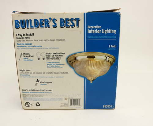 2 Pack Clear Swirl Glass Ceiling Lighting Dome Fixtures Brass New Vintage - Picture 6 of 7