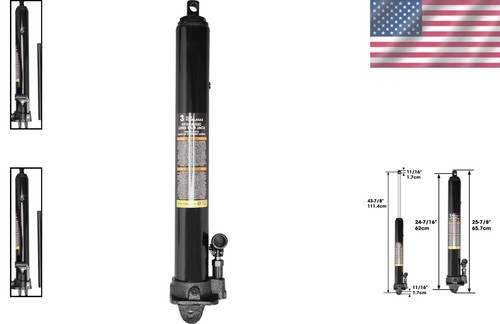 3 Ton Hydraulic Long Ram Jack with Single Piston Pump, Clevis Base, Black Finish - Picture 2 of 11