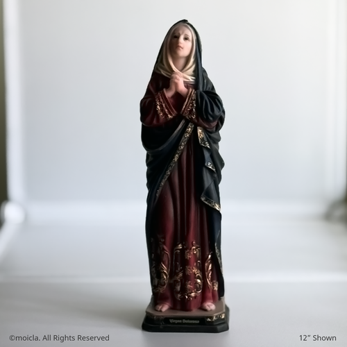 moicla - Our Lady of Sorrows Statue - 12" Catholic Figurine | Virgen Dolorosa - Picture 2 of 5