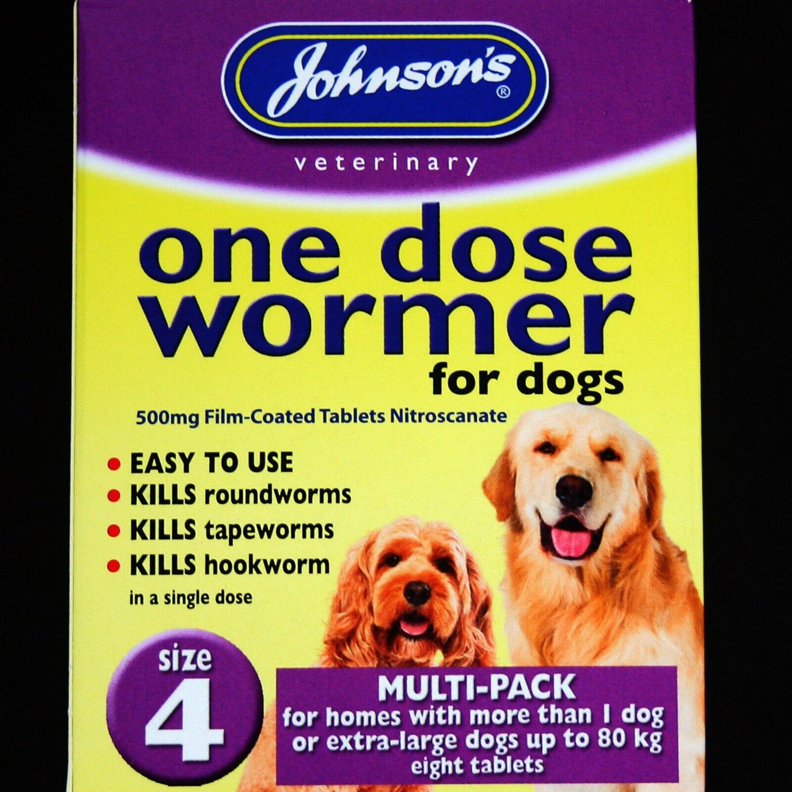 JOHNSONS ONE DOSE EASY WORMER CAT DOG ROUNDWORM & TAPEWORM WORMING TABLETS-RSPCA