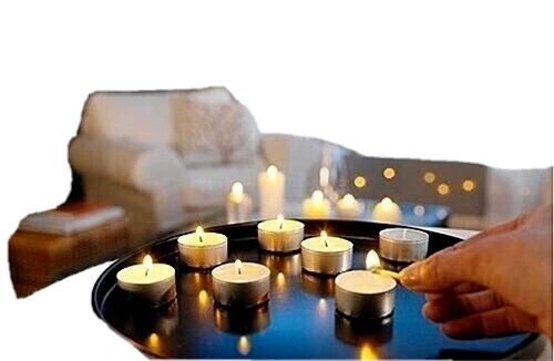 JUEGO DE 24 VELAS DE CERA BLANCA SIN PERFUME LUZ DE TÉ HOGAR INTERIOR EXTERIOR Sri Lanka Foto 2 de 4