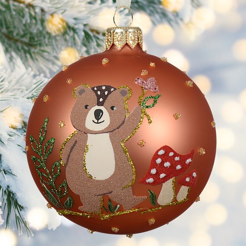 Ornamenti in vetro soffiato animali per bambini - Set di 6 palline in vetro dipinte europee - Foto 2 di 8