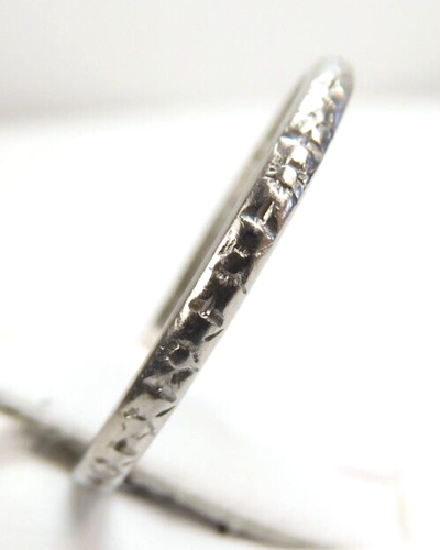 Antique Art Deco 1920's Wedding Band Platinum Ring Size 6 UK-L1/2 1.55MM Wide - Picture 3 of 11