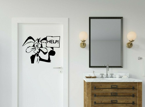 Will E. Coyote Help Funny Car Window Bumper Wall Door Vinyl Sticker Decal Decor - Picture 2 of 5