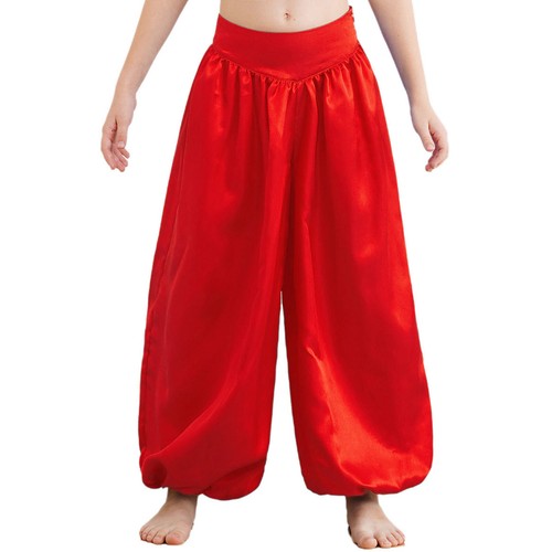 Kids Girls Bloomers Performance Dance Pants Palazzo Trousers Zipper Halloween - Picture 23 of 84