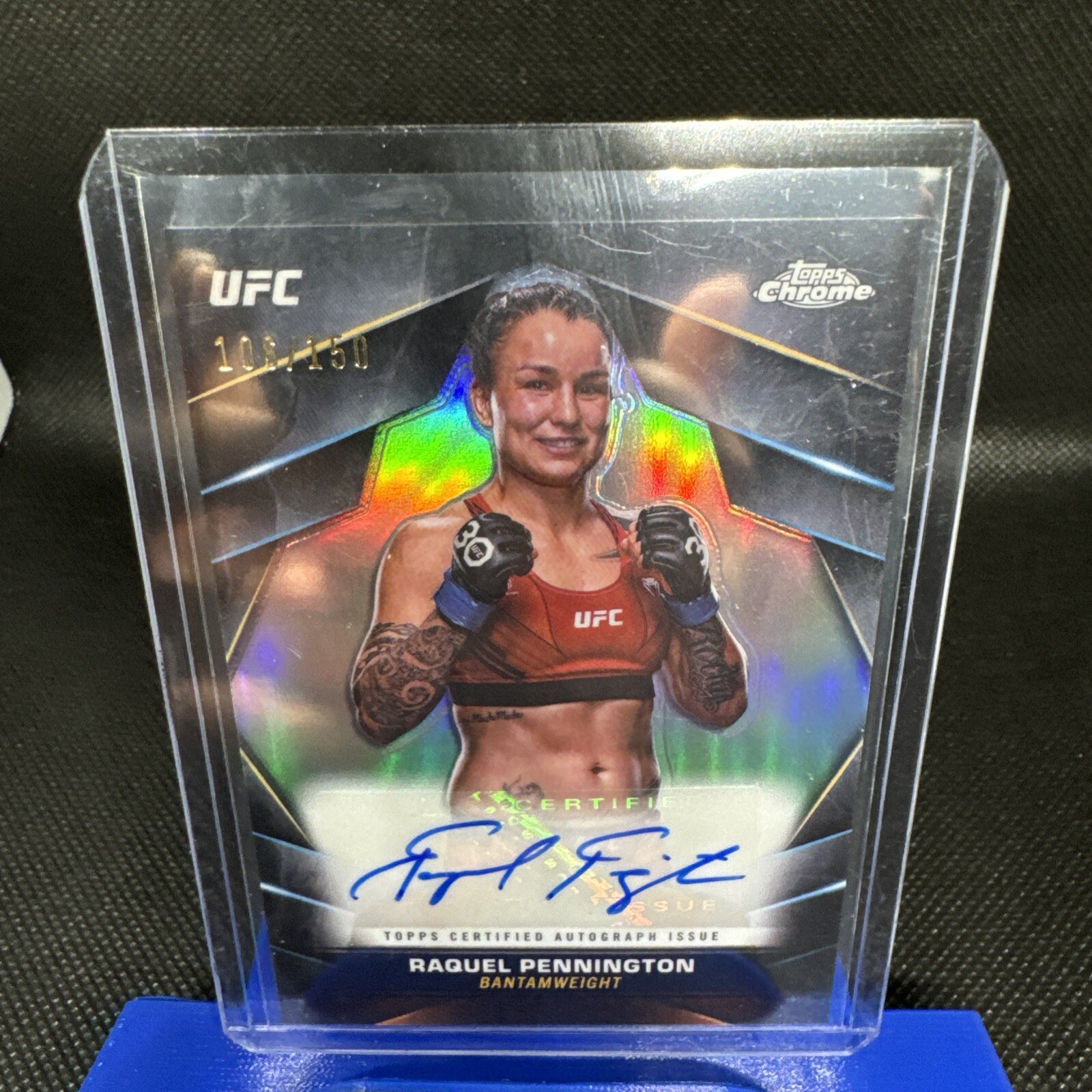 2024 Topps Chrome UFC Raquel Pennington Veteran Refractor Autograph Auto 106/150
