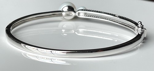 Brazalete de perlas cultivadas de 5-9,5 mm en plata esterlina 7" NUEVO EN CAJA - Imagen 5 de 11