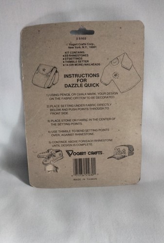 Dazzle Quick Designer Rhinestone Kit Vogart Craft Kits New Old Stock - Picture 3 of 5