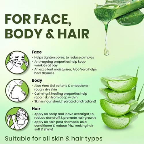 Aloe Vera Gel (THICK) 100% Pure Organic Soothing Moisturizing Skin Lotion 32oz - Picture 4 of 14
