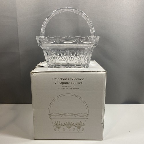 Shannon Crystal NEW Freedom Collection 7” Square Basket 24% Full Lead Crystal - Picture 5 of 12
